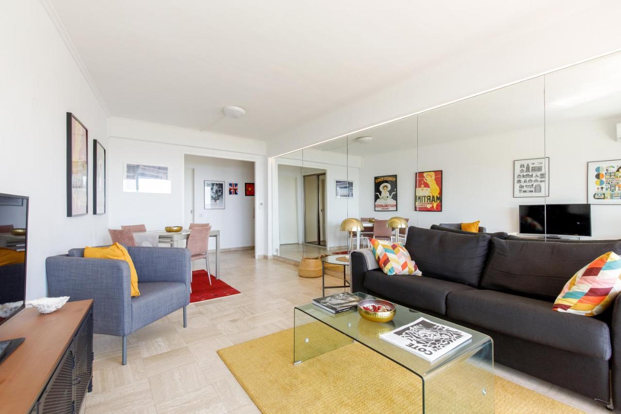 Vue Mer Exceptionnelle Sur Plage Du Midi En 1Re Ligne- 2 Chambres Cannes Exteriör bild